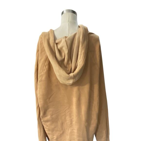 Aerie Knit Hoodie Sweatshirt Oversized XL V Neck Cropped rust/Camel Size Medium - Picture 5 of 9